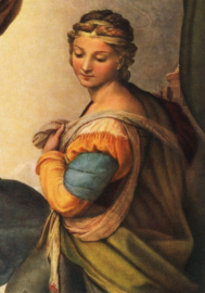 Heilige Barbara, detail uit Sixtijnse madonna, Rafael