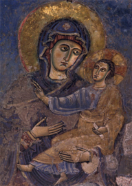 Madonna met kind, fresco 1110, Rome