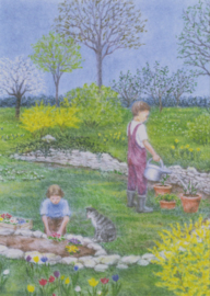 Kinderen helpen in de tuin, Monika Speck