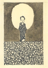 Kind met aureool in een bloemenveld, Egon Schiele