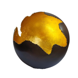 Waxinelichthouder Goldlicht Fireball, brons/goud 13cm