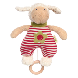 Sigikid muziekknuffel Schaap (rood wit gestreept lijfje)
