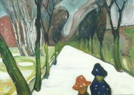 Weg in sneeuwstorm, Edvard Munch