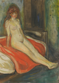 Meisjes naakt op rode doek, Edvard Munch