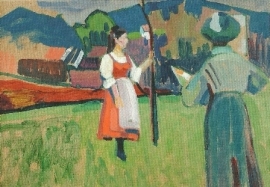 Gabriele Münter bij het schilderen, Wassily Kandinsky