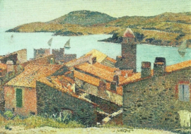 Rode daken in Collioure, Henri Martin