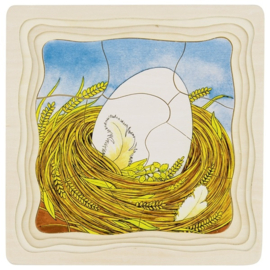 Houten lagenpuzzel kip (3+)