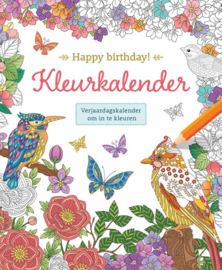 Happy birthday! Kleurkalender, Verjaardagskalender om in te kleuren