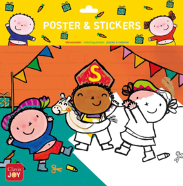 kleurposter Karel en Kaatje spelen Sinterklaas