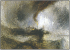 Sneeuwstorm, stoomboot voor een havenmonding, J.M.W. Turner