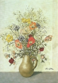Vaas met bloemen, T.L. Foujita