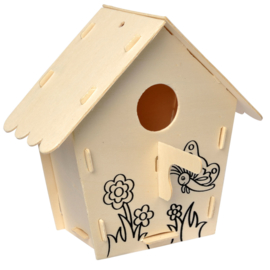 Bouw je eigen vogelhuisje (versie B Vlindertje en bloem)
