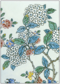 Chinese schaal beschilderd met rozen, detail