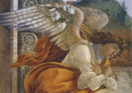 Engel van de verkondiging (detail), Sandro Botticelli