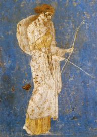 Fresco uit Pompei, Diana, godin van de jacht