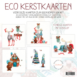 Eco Kerstkaarten Zintenz, set van 5 kaarten KKS14