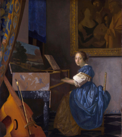 Zittende klavecimbelspeelster, Johannes Vermeer