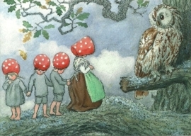 Kabouterkinderen bij uil, Elsa Beskow