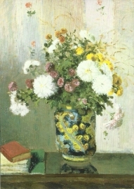 Chrysanten in een Chinese vaas, Camille Pissarro