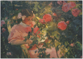 Elena tussen rozen, Joaquin Sorolla y Bastida