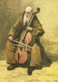 Cello spelende monnik, Camille Corot