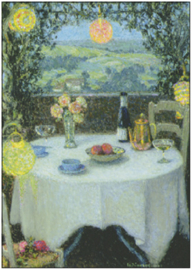 De tafel onder de lantaarns, Henri le Sidaner