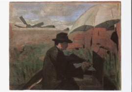 Kunstenaar buiten aan het werk, Piet Mondriaan