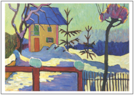 Huis in winterzon, Gabriele Münter