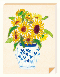 Organic Notitielijstje Zintenz Zonnebloemen in vaas