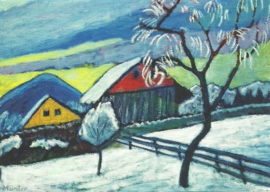 Boerderijen in winter, Gabriele Münter