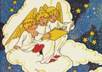 Drie engeltjes lezen boek, Rie Cramer