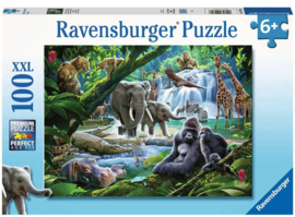 Puzzel Jungle dieren 100XXL 6+ (Ravensburger)