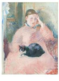 Vrouw met kat, Edouard Manet