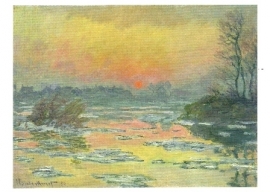 Zonsondergang over de Seine in winter, Claude Monet