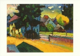 Murnau, voorstudie van landschap met groen huis, Wassily Kandinsky