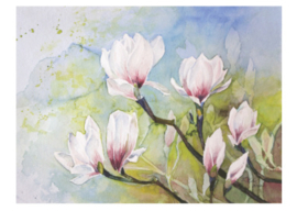 Magnoliabloesem als voorjaarsbrenger, Frank Koebsch, dubbele kaart