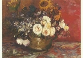 Rozen en zonnebloemen, Vincent van Gogh