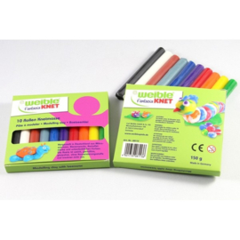 Kneedwas Weible 10 heldere kleuren, fantasia 150 g ( in karton)