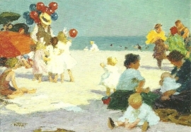 Aan het strand, Edward Henri Potthast