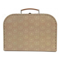 Koffertje met houten ontbijtservies (25x18x8,5 cm)