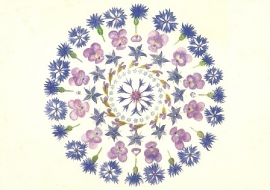 Blauwe bloemenmandala, Anna Lübsee