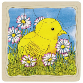 Houten lagenpuzzel kip (3+)