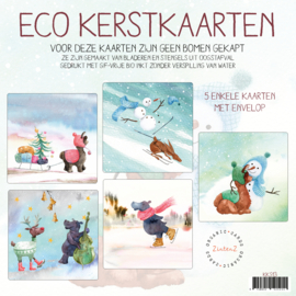 Eco Kerstkaarten Zintenz, set van 5 kaarten KKS13