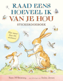 Stickerdoeboek. Raad eens hoeveel ik van je hou