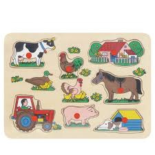 Houten puzzel boerderij ( figuren)