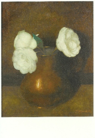 Stilleven van Camellias in een koperen pot, Jan Mankes