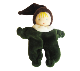 Kaboutertje van fluweel katoen, groen