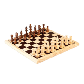 Houten Schaakspel (Cayro  bord met stukken)