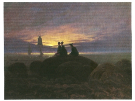 Maansopgang aan zee, Caspar David Friedrich