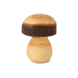 Houten paddenstoel met bast 5 cm hoog